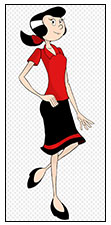 Olive Oyl's feet don't match her face shape