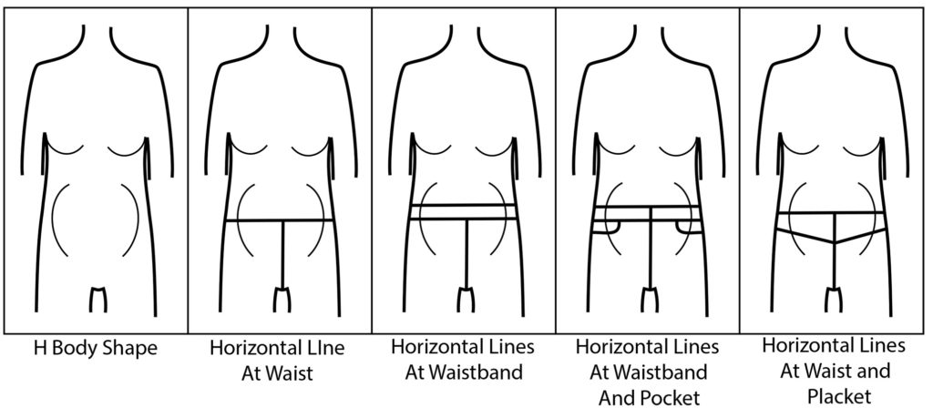 Horizontal Line Placement H Body Shape With Belly