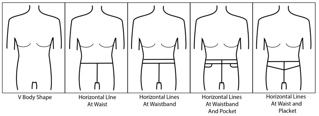 Horizontal Line Placement V Body Shape