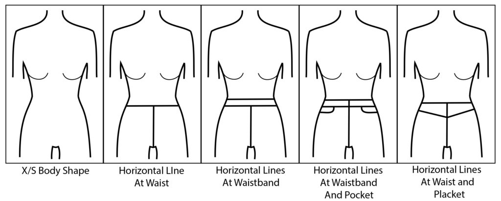 Horizontal Line Placement XS Body Shape
