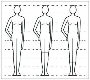 Horizontal Line Placement Long Crotch to Knees