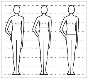 Horizontal Line Placement Long Waist to Crotch