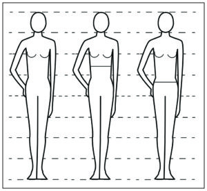 Horizontal Line Placement Short Waist to Crotch