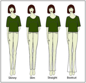 skinny, slim, straight, bootcut leg pants