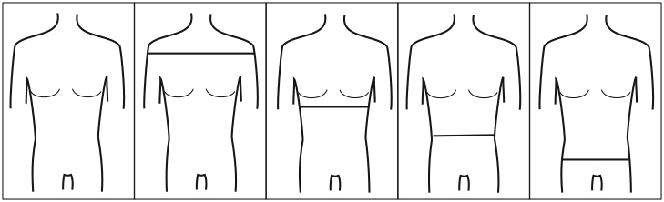 V Body Shape Horizontal Line Placement