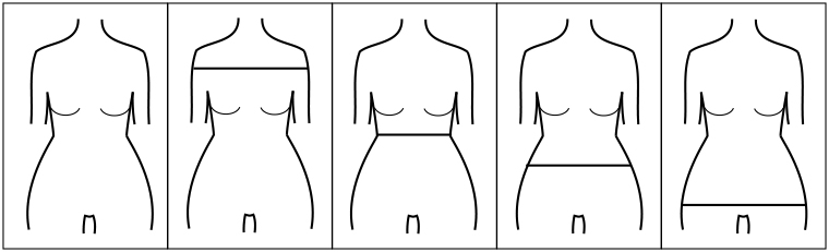 A Body Shape Horizontal Lines