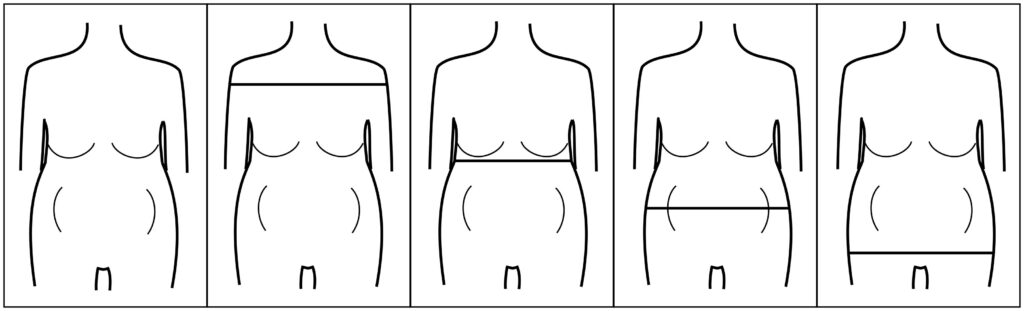 O Body Shape Horizontal Line Placement