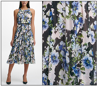 Analyze Prints -- Tommy Hilfiger Belted Chiffon Midi Dress